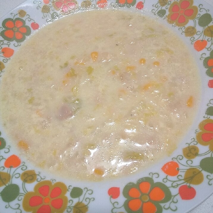 トロトロ旨い♪白菜とコーンの豆乳スープ